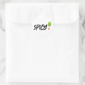 Kruidige pepers - warm eten - kijk uit! ronde sticker (Tas)