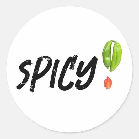 Kruidige pepers - warm eten - kijk uit! ronde sticker (Voorkant)