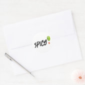 Kruidige pepers - warm eten - kijk uit! ronde sticker (Envelop)