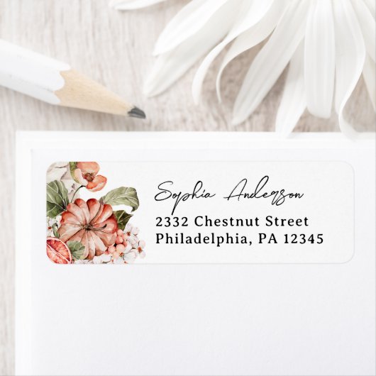 Kruidige pompoen Herfst Herfst Terugkeer Adres Lab Etiket (Insitu)