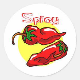 Kruidige Red Chili Peppers Ronde Sticker