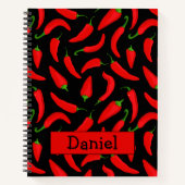 Kruidige rode peper gepersonaliseerd notitieboek (Voorkant)