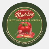 Kruidige rode peper Spread Groen en Rood Ronde Sticker (Voorkant)