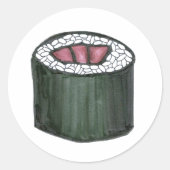 Kruidige tonijn Roll Maki Sushi Japanse keuken Ronde Sticker (Voorkant)