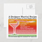 Kruidige watermeloen Margarita Martini Recept Brie Briefkaart (Voorkant / Achterkant)