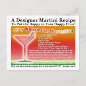 Kruidige watermeloen Margarita Martini Recept Brie Briefkaart (Voorkant)