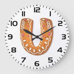 Kruidkoek Letter U Monogram Kerstkoekje Grote Klok