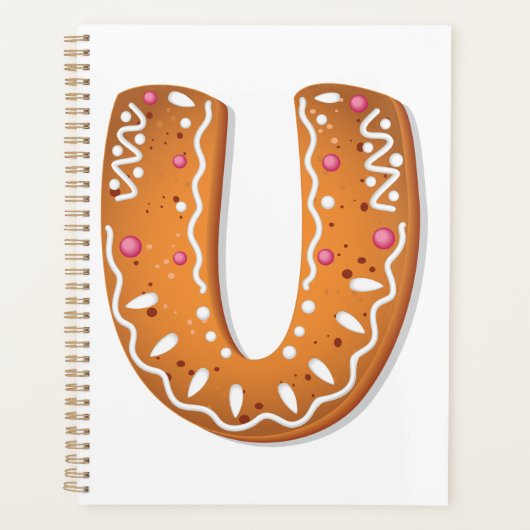 Kruidkoek Letter U Monogram Kerstkoekje Planner (Voorkant)