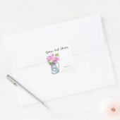 Kruik van bloemen - baby's eerste bibliotheek vierkante sticker (Envelop)