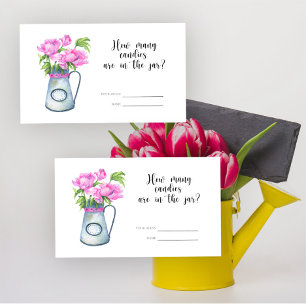 Kruik van bloemen - raad hoeveel snoepjes in kruik informatiekaartje