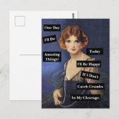 Kruimels in mijn decolleté  dame grappig briefkaart (Voorkant / Achterkant)