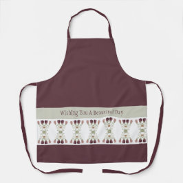 kruimeltje met Floral gecentreerd in zacht groen Schort