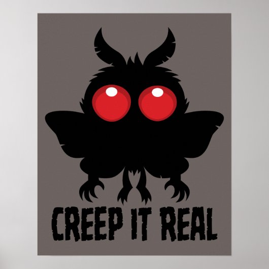 Kruip het echt geheimzinnige Mothman Cryptid Poster (Voorkant)