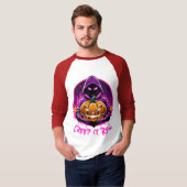 Kruip het echt, griezelige Halloween-illustratie T-shirt (Voorkant volledig)
