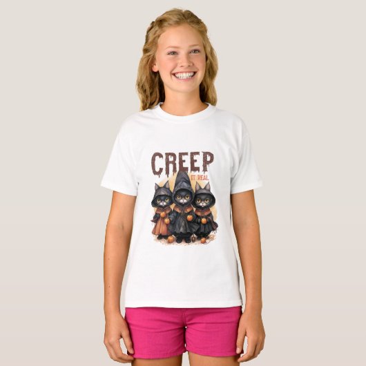 Kruip het echt Halloween T-shirt (Voorkant volledig)