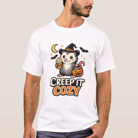 Kruip het knus Halloween opossum T-shirt (Voorkant)