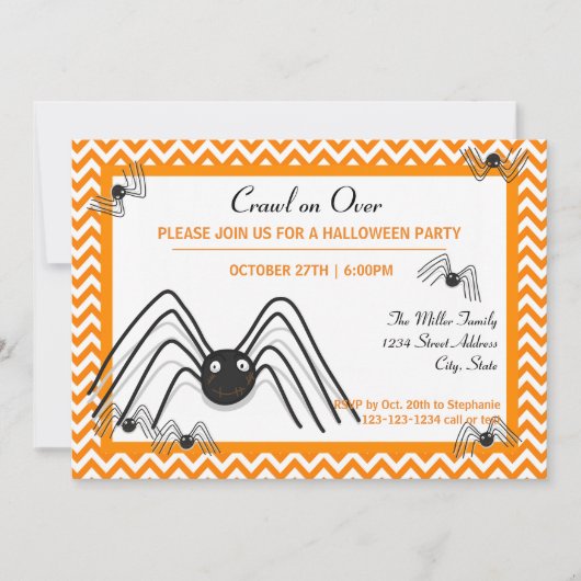 Kruip langs - uitnodiging voor Halloweenfeest (Voorkant)