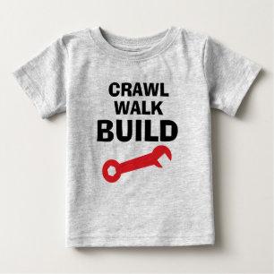 Kruip Loop Bouw grappige werk t-shirt voor baby jo