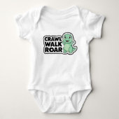 Kruip Loop Brul Grappige Dinosaur Romper (Voorkant)