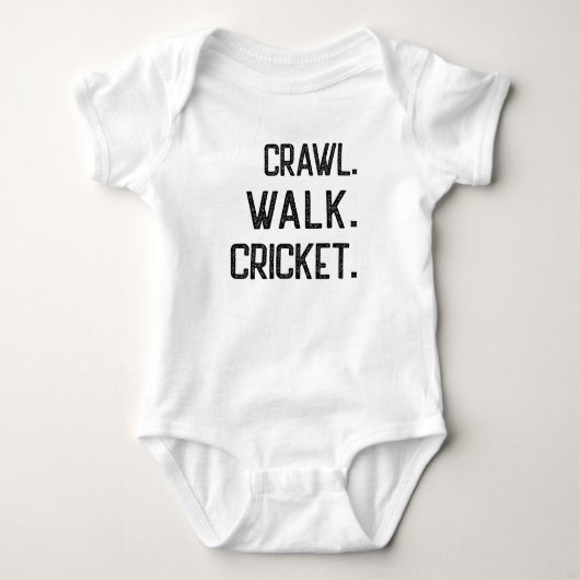Kruip Loop Cricket, Schattige Cricketliefhebber Romper (Voorkant)
