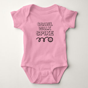 Kruip Loop Spike grappige volleybal baby bodysuit