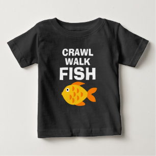 Kruip Loop Vis Grappige visbaby t-shirt