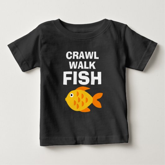 Kruip Loop Vis Grappige visbaby t-shirt (Voorkant)