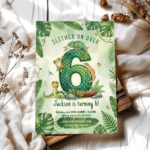 Kruip naar de Reptiel Jungle 6e Verjaardag Kaart