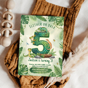 Kruip Over Jungle Hagedis 5e Verjaardag Kaart