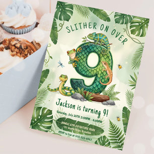 Kruip Over Jungle Reptiel 9e Verjaardag Kaart