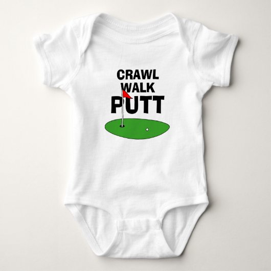 Kruip Wandel Putt schattig golfend baby romper (Voorkant)