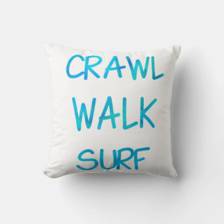 Kruip Wandel Surf met blauwe Lettertype Kussen