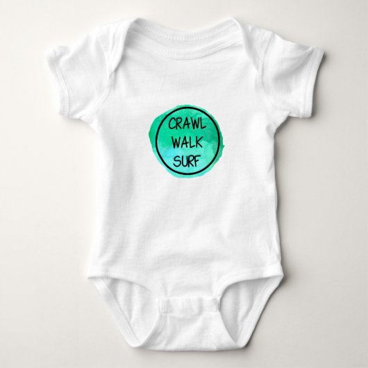 Kruip Wandel Surf met Groene Embleem Romper (Voorkant)