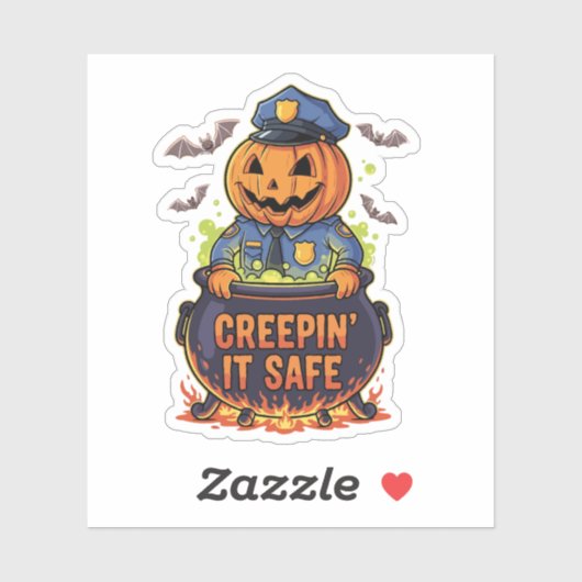 Kruipen is Veilig – Grappig Spookagent Halloween-o Sticker (Vel)