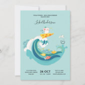 Kruipen, Lopen, Surfen Golf Rat/Muis Zodiac Baby Kaart (Voorkant)