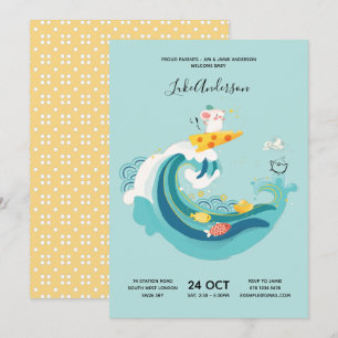 Kruipen, Lopen, Surfen Golf Rat/Muis Zodiac Baby Kaart