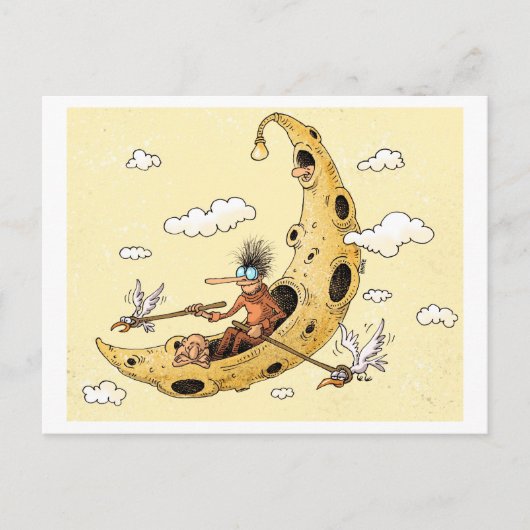 kruipen van het briefkaart van de maan fantasie (Voorkant)