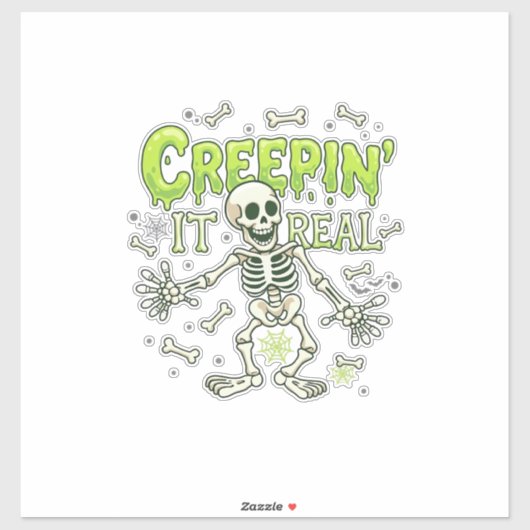 Kruipend Het Echt Skelet Halloween Botten Spinnenw Sticker (Vel)