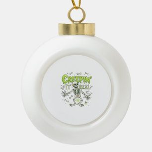 Kruipend Het Werkelijke Skelet Halloween Botten Sp Keramische Bal Ornament