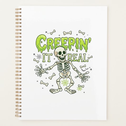Kruipend Het Werkelijke Skelet Halloween Botten Sp Planner (Voorkant)