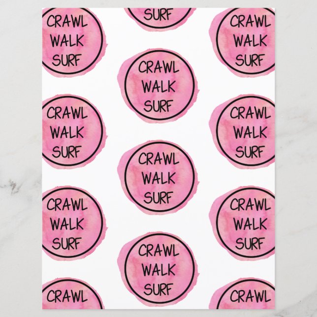 Kruipend Surf roze patroonpapier (Voorkant)