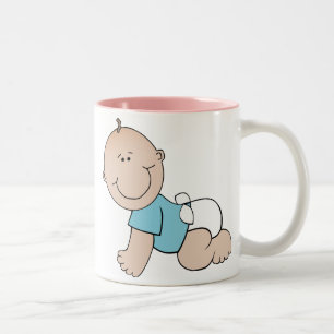 Kruipende babyjongen, Ballonnen tweekleurige keram Koffiemok