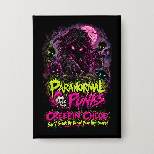 Kruipende Chloe – Paranormale Punks Button (Voorkant)