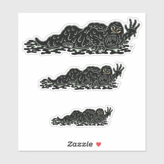 Kruipende slijm Hulk rare horror kunst Sticker (Vel)