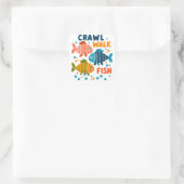 Kruipvis | Geviste aquatische mijlpalen Vierkante Sticker (Tas)