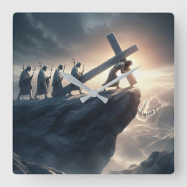 Kruis als een last - Draag je kruis Vierkante Klok