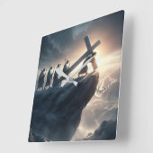 Kruis als een last - Draag je kruis Vierkante Klok (Hoek)