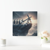 Kruis als een last - Draag je kruis Vierkante Klok (Huis)