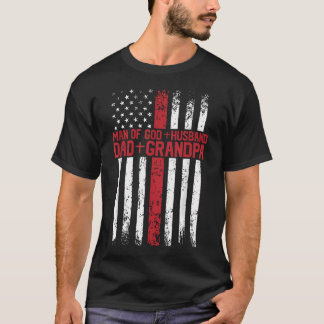 Kruis Amerikaanse Vlag Man van God Echtgenoot Vade T-shirt