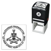 Kruis Been Mediterend Skelet Naam Adres Zelfinktende Stempel (In situ)